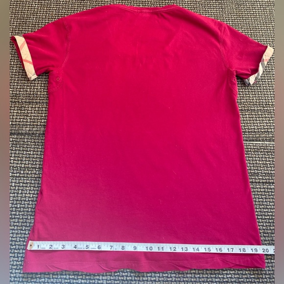 BURBERRY BRIT Upscale Pocket Tee🔥Scoop neck/LOGO/Nova Check🔥BERRY💋EUC🔥Medium - Picture 15 of 17